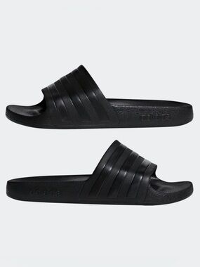 Adidas Adilette Aqua Core Black Slide Sandals Size Men 11 Women 12 New with Box